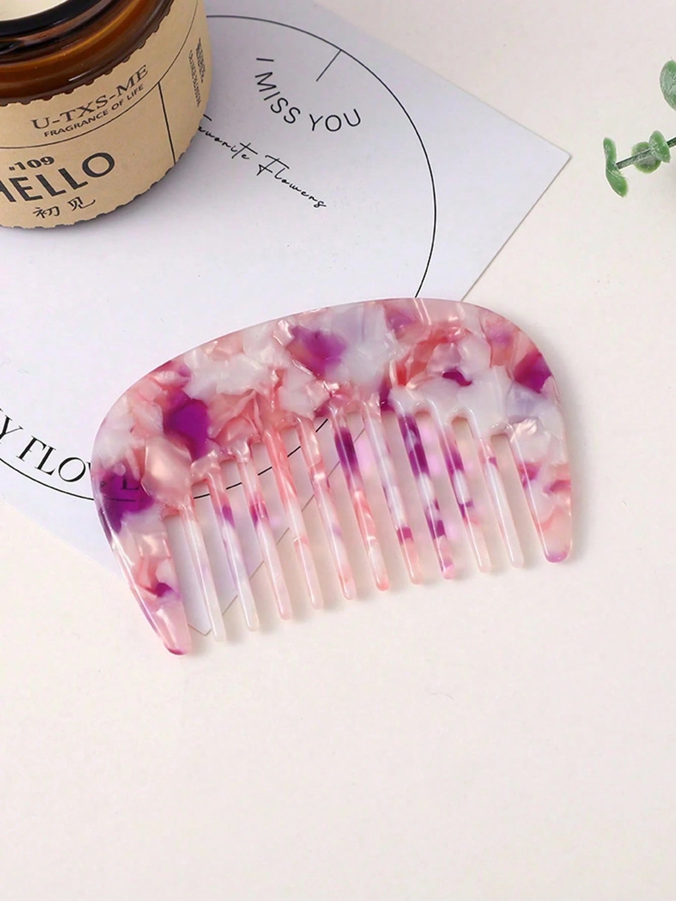 1pc Classic Retro Compact Hair Comb, Sweet & Cute Portable Pocket Size, Suitable For Women's Daily Grooming, Hair Styling Tool