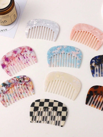 1pc Classic Retro Compact Hair Comb, Sweet & Cute Portable Pocket Size, Suitable For Women's Daily Grooming, Hair Styling Tool