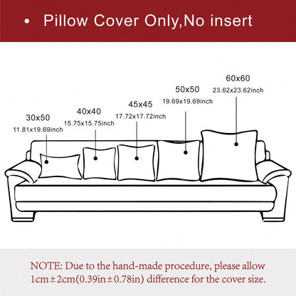 1pc Coffee Brown (Without Filling) Decorative Jacquard Plush Pillow Cover, Comfortable Modern Striped Texture Cushion Cover, Suitable For Sofa, Bedroom, Living Room, Exhibition Hall, Home Decor, All S
