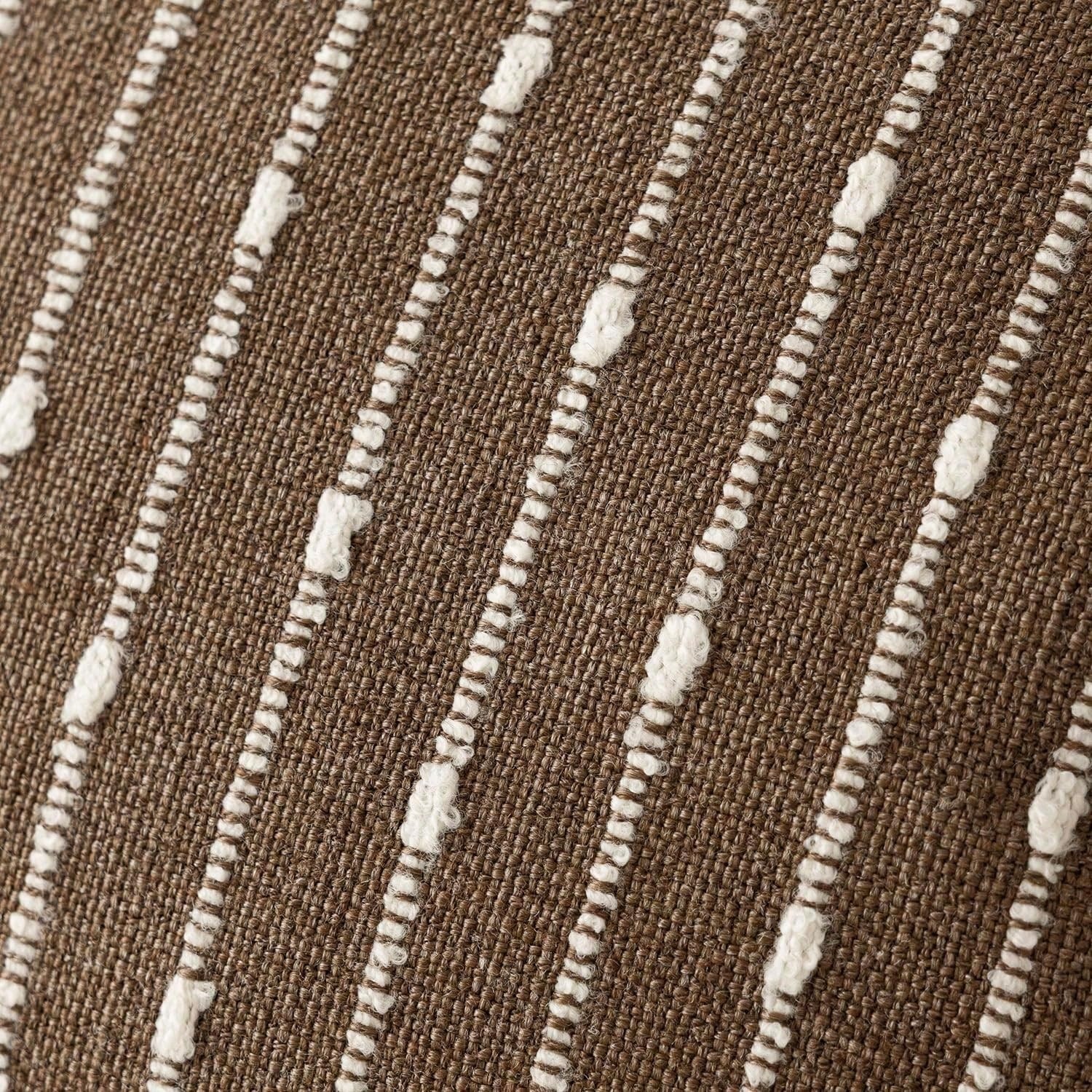 1pc Coffee Brown (Without Filling) Decorative Jacquard Plush Pillow Cover, Comfortable Modern Striped Texture Cushion Cover, Suitable For Sofa, Bedroom, Living Room, Exhibition Hall, Home Decor, All S