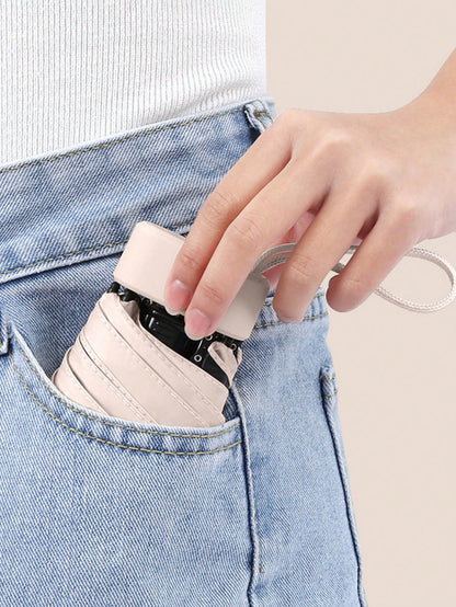 1pc Compact Capsule Umbrella, Portable Mini Umbrella With Carrying Case, Travel Umbrella, Convenient For School, Office, Home, Travel, Back To School, Mother's Day Gift, Garden, Kitchen Decor, Summer