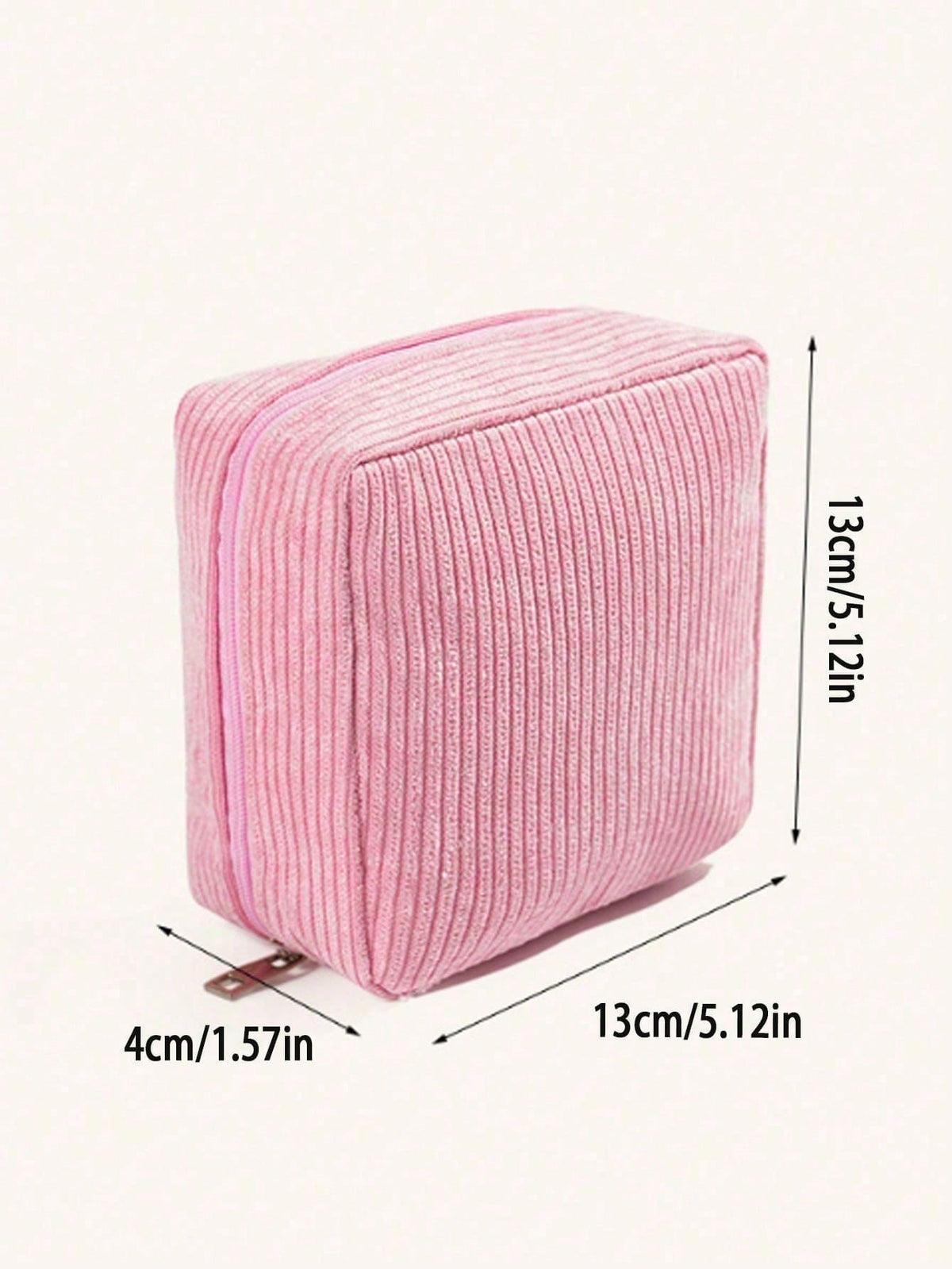 1pc Corduroy Makeup Bag Storage Pouch, Flat Toiletry Bag Makeup Storage Bag, Travel Makeup And Toiletry Bag. It Can Be Used For Storing Cosmetics, Stationery, Or As A Multifunctional Everyday Bag