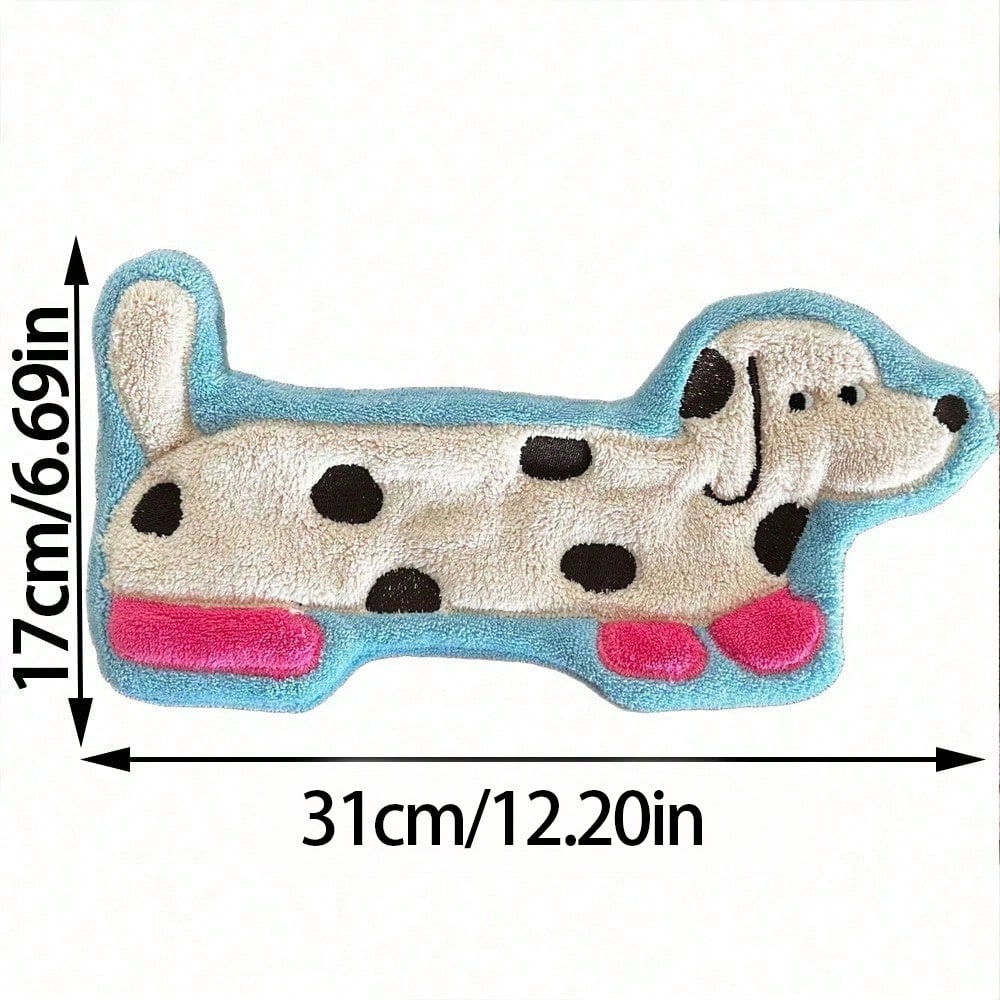 1pc Creative Dachshund Pattern Towel, Cute Cartoon Coral Fleece Hand Towel, Hanging Long Kitchen Bathroom Small Towel, Suitable For Kitchen, Bathroom, Room Decoration, Strong Water Absorption, No Shed