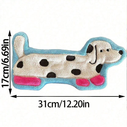 1pc Creative Dachshund Pattern Towel, Cute Cartoon Coral Fleece Hand Towel, Hanging Long Kitchen Bathroom Small Towel, Suitable For Kitchen, Bathroom, Room Decoration, Strong Water Absorption, No Shed