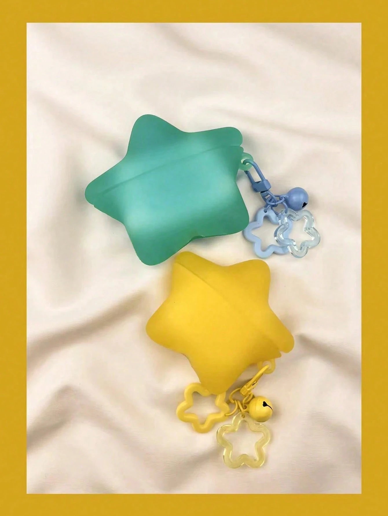 1pc Creative Fluorescent 3D Star-Shaped Earphone Protective Case With Star Pendant, Soft Silicone Shockproof Protective Cover, Suitable For AirPods 4/1/2/3/Pro/Pro2/Pro3, Wireless Bluetooth Earphone S