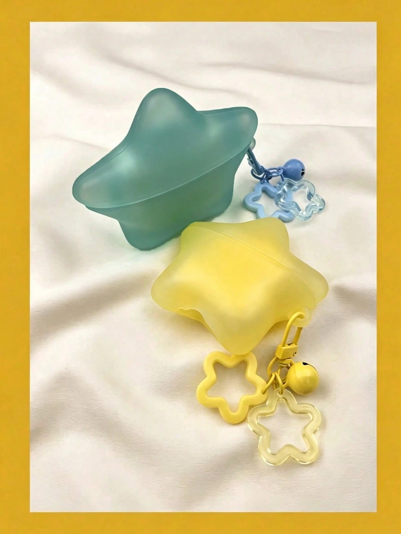 1pc Creative Fluorescent 3D Star-Shaped Earphone Protective Case With Star Pendant, Soft Silicone Shockproof Protective Cover, Suitable For AirPods 4/1/2/3/Pro/Pro2/Pro3, Wireless Bluetooth Earphone S