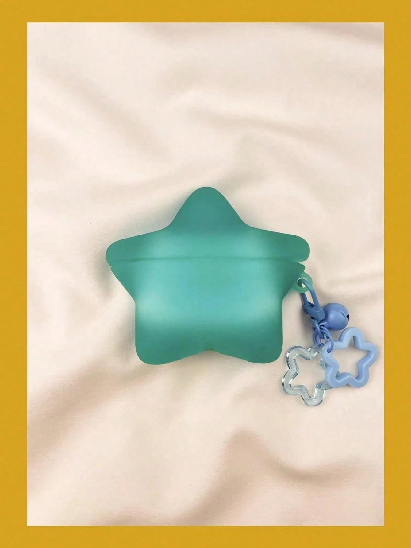 1pc Creative Fluorescent 3D Star-Shaped Earphone Protective Case With Star Pendant, Soft Silicone Shockproof Protective Cover, Suitable For AirPods 4/1/2/3/Pro/Pro2/Pro3, Wireless Bluetooth Earphone S