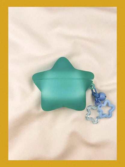 1pc Creative Fluorescent 3D Star-Shaped Earphone Protective Case With Star Pendant, Soft Silicone Shockproof Protective Cover, Suitable For AirPods 4/1/2/3/Pro/Pro2/Pro3, Wireless Bluetooth Earphone S