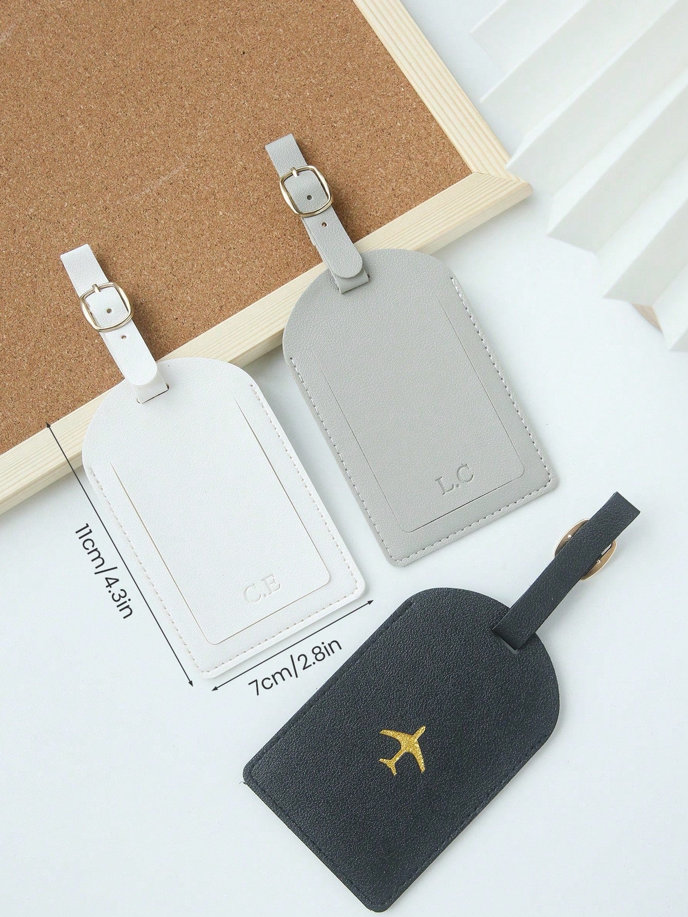 1pc Custom Initials Luggage Tag For Suitcases Customized Monogram Name Luggage Tags With Privacy Name Card Personalized Vegan Leather Tag Travel Bag Backpack Tags Gift Tags Travel Accessories Handmade
