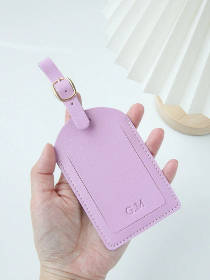 1pc Custom Initials Luggage Tag For Suitcases Customized Monogram Name Luggage Tags With Privacy Name Card Personalized Vegan Leather Tag Travel Bag Backpack Tags Gift Tags Travel Accessories Handmade