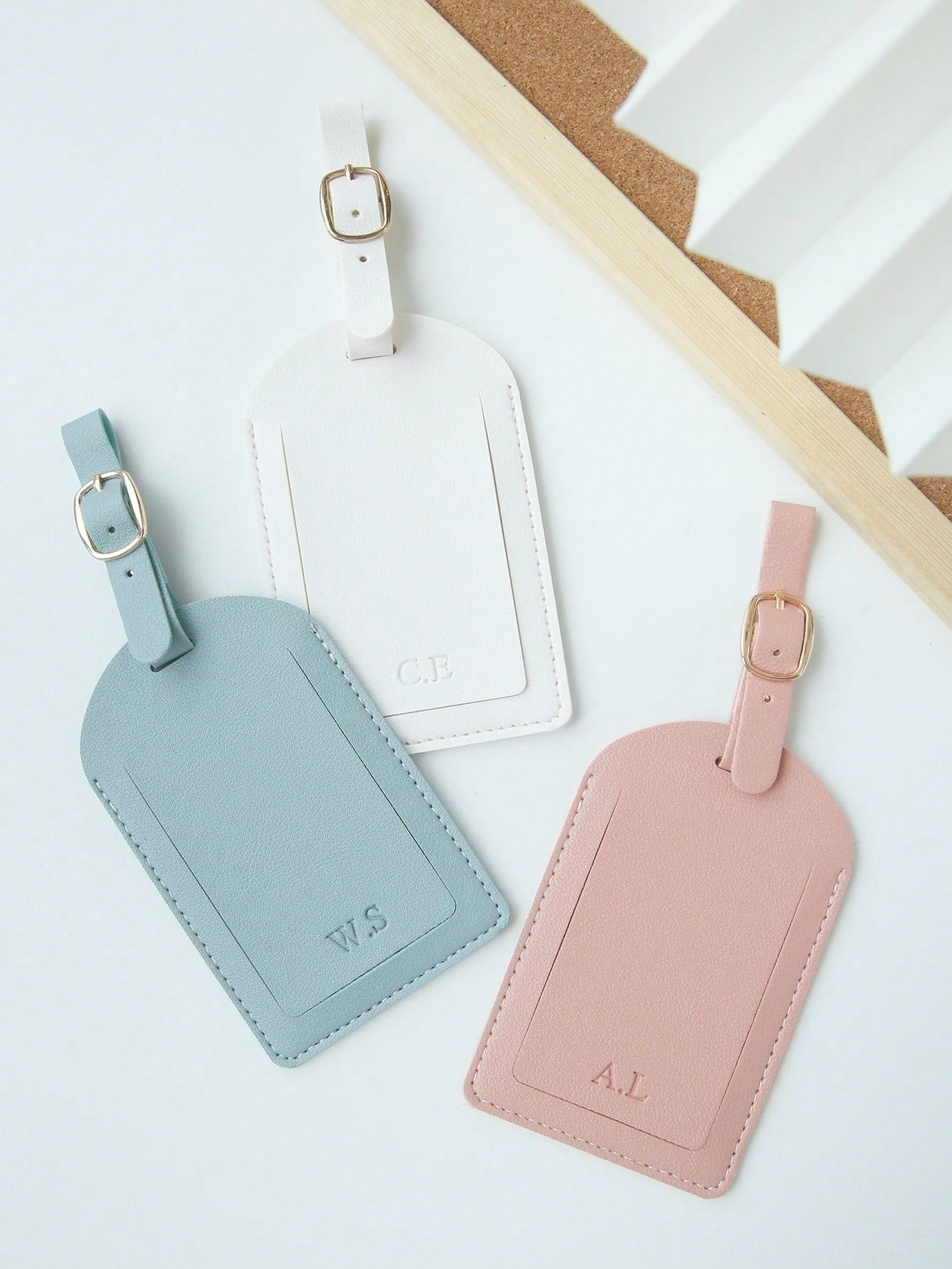 1pc Custom Initials Luggage Tag For Suitcases Customized Monogram Name Luggage Tags With Privacy Name Card Personalized Vegan Leather Tag Travel Bag Backpack Tags Gift Tags Travel Accessories Handmade