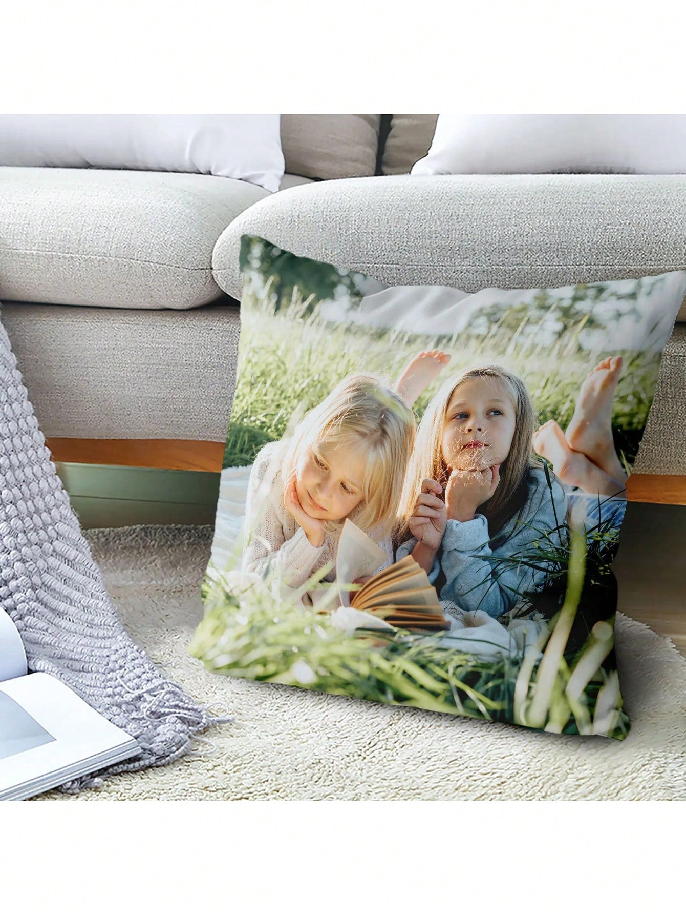1pc Custom Photo Printed DIY Personalized Pillow Cover For Family Pet Friends, Decorative Cushion Cover For Sofa, Ideal Gift For Mother's Day, Father's Day, Thanksgiving, Valentine's Day, Wedding, Fal