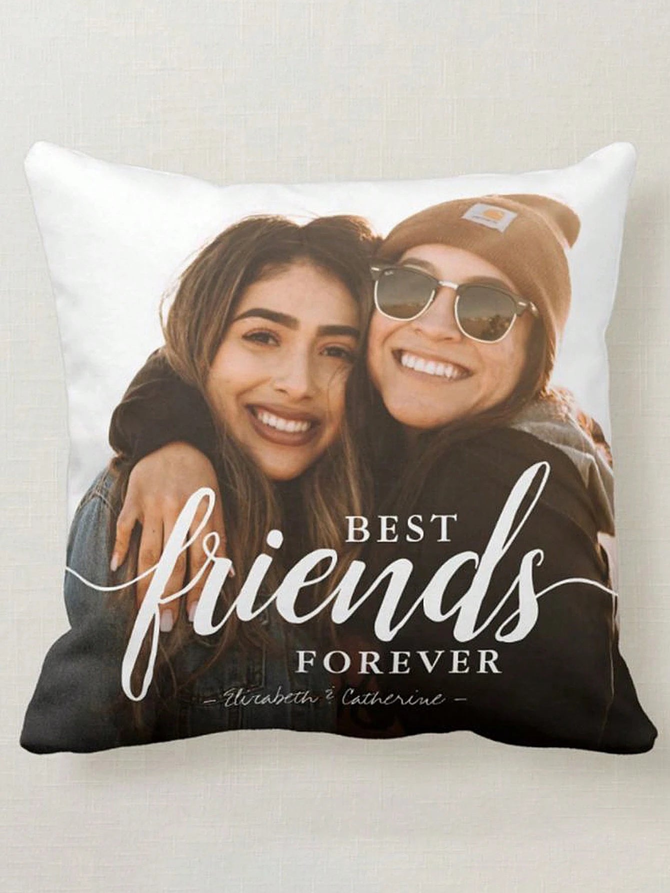 1pc Custom Photo Printed DIY Personalized Pillow Cover For Family Pet Friends, Decorative Cushion Cover For Sofa, Ideal Gift For Mother's Day, Father's Day, Thanksgiving, Valentine's Day, Wedding, Fal