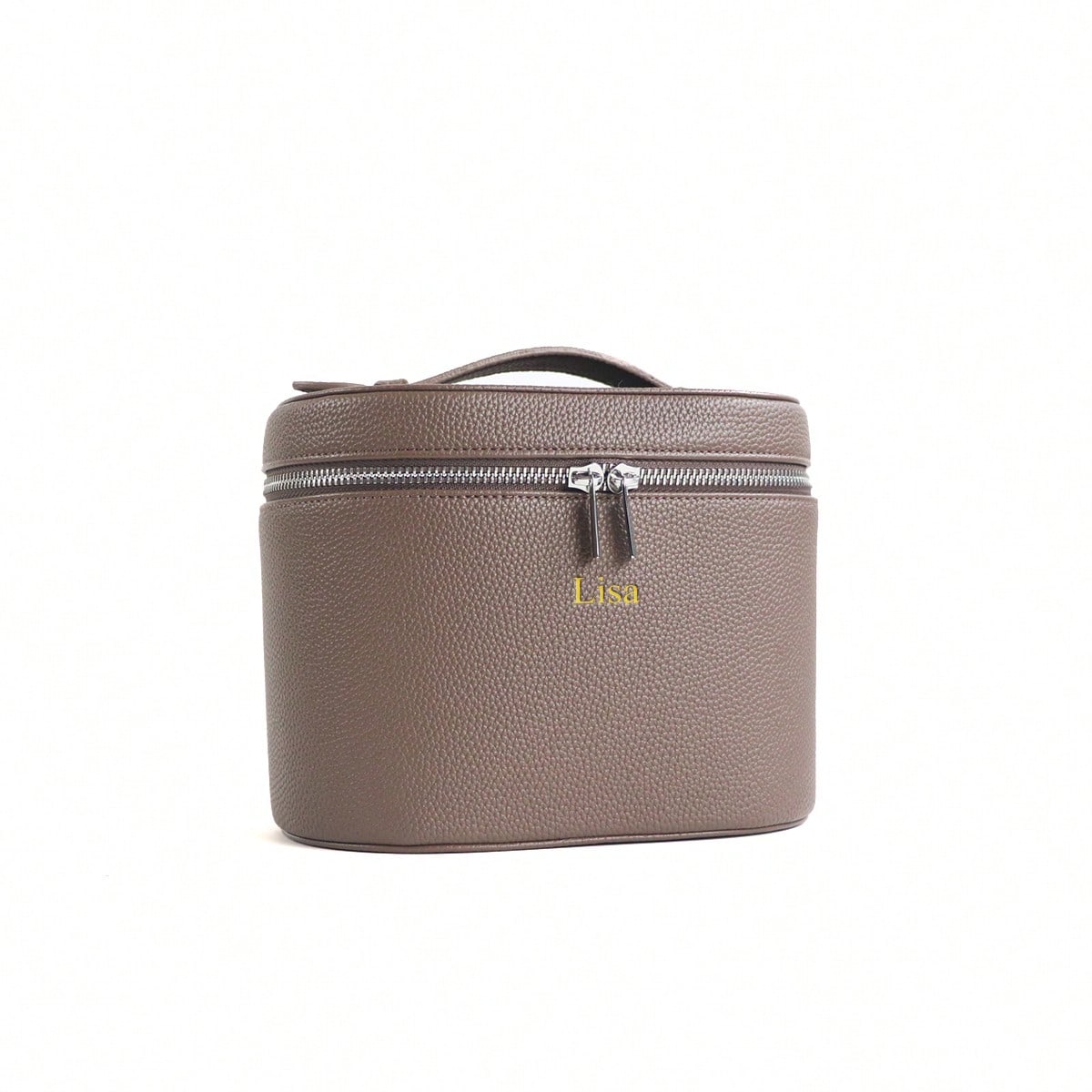 1pc Customized Large-Capacity PU Leather Cosmetic Box With Inside Storage Organizer, Personalized Women Travel Makeup Case Cosmetic Bag With Handle, A Light Luxury Storage Insert Organizer, A Custom-M