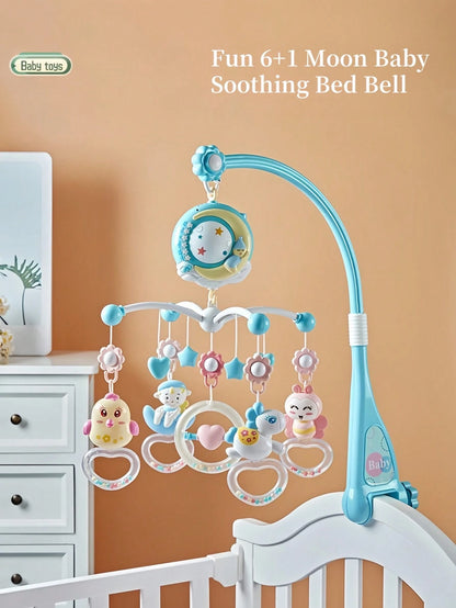 1pc Cute Animal Shaped ABS Remote Control Light & Music Baby Crib Mobile With Projection & Soothing Night Light, Cartoon Style, Suitable For Bedtime/Relaxation, Ideal For Baby Shower/Newborn/Holiday G