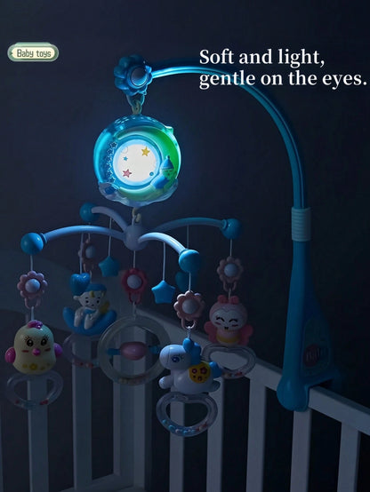 1pc Cute Animal Shaped ABS Remote Control Light & Music Baby Crib Mobile With Projection & Soothing Night Light, Cartoon Style, Suitable For Bedtime/Relaxation, Ideal For Baby Shower/Newborn/Holiday G