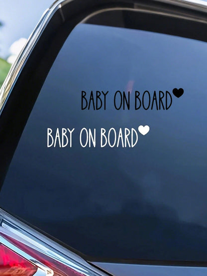 1pc Cute Cartoon Baby On Board Car Sticker, Decorative Decal For Sleeping Baby Inside The Car