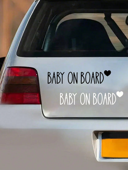 1pc Cute Cartoon Baby On Board Car Sticker, Decorative Decal For Sleeping Baby Inside The Car