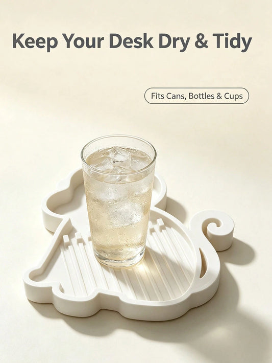 1pc Cute Cartoon Monkey Shaped Drip Tray, Condensation Water Drip Tray, Desktop Kitchen Storage Rack, Kitchen Accessories, Desktop Iced Beverage Can Coaster, Reusable, Keep Desktop Clean, Office Desk
