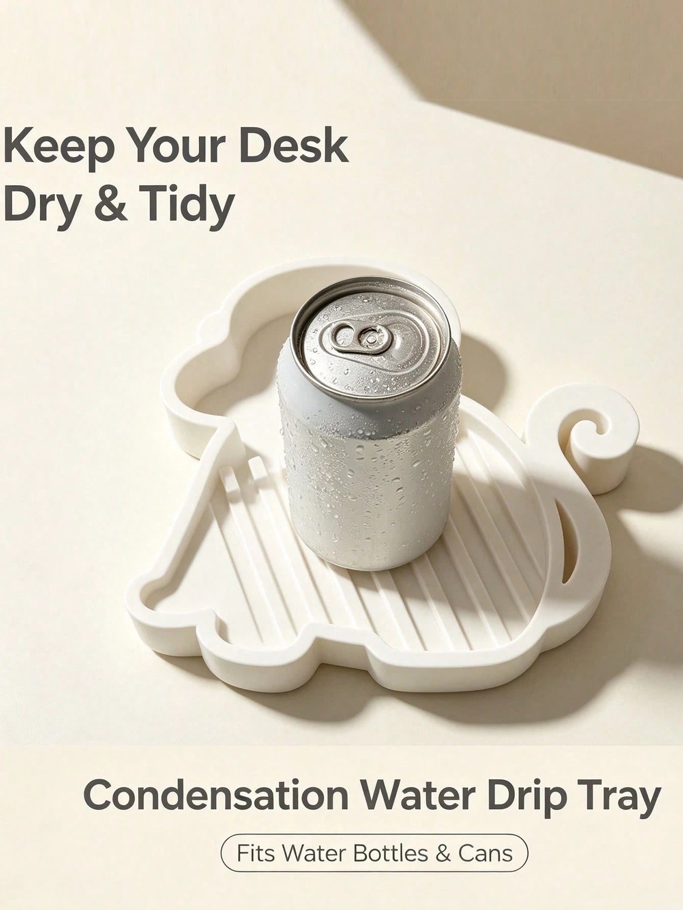 1pc Cute Cartoon Monkey Shaped Drip Tray, Condensation Water Drip Tray, Desktop Kitchen Storage Rack, Kitchen Accessories, Desktop Iced Beverage Can Coaster, Reusable, Keep Desktop Clean, Office Desk