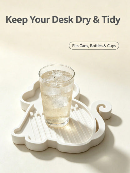1pc Cute Cartoon Monkey Shaped Drip Tray, Condensation Water Drip Tray, Desktop Kitchen Storage Rack, Kitchen Accessories, Desktop Iced Beverage Can Coaster, Reusable, Keep Desktop Clean, Office Desk