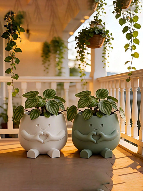 1pc Cute Lucky 3D Printed Flower Pot, Succulent And Pothos Planter, Home Office Cafe Bar Desktop Art Decor, Aesthetic Room Decoration, Holiday Gift