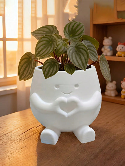 1pc Cute Lucky 3D Printed Flower Pot, Succulent And Pothos Planter, Home Office Cafe Bar Desktop Art Decor, Aesthetic Room Decoration, Holiday Gift