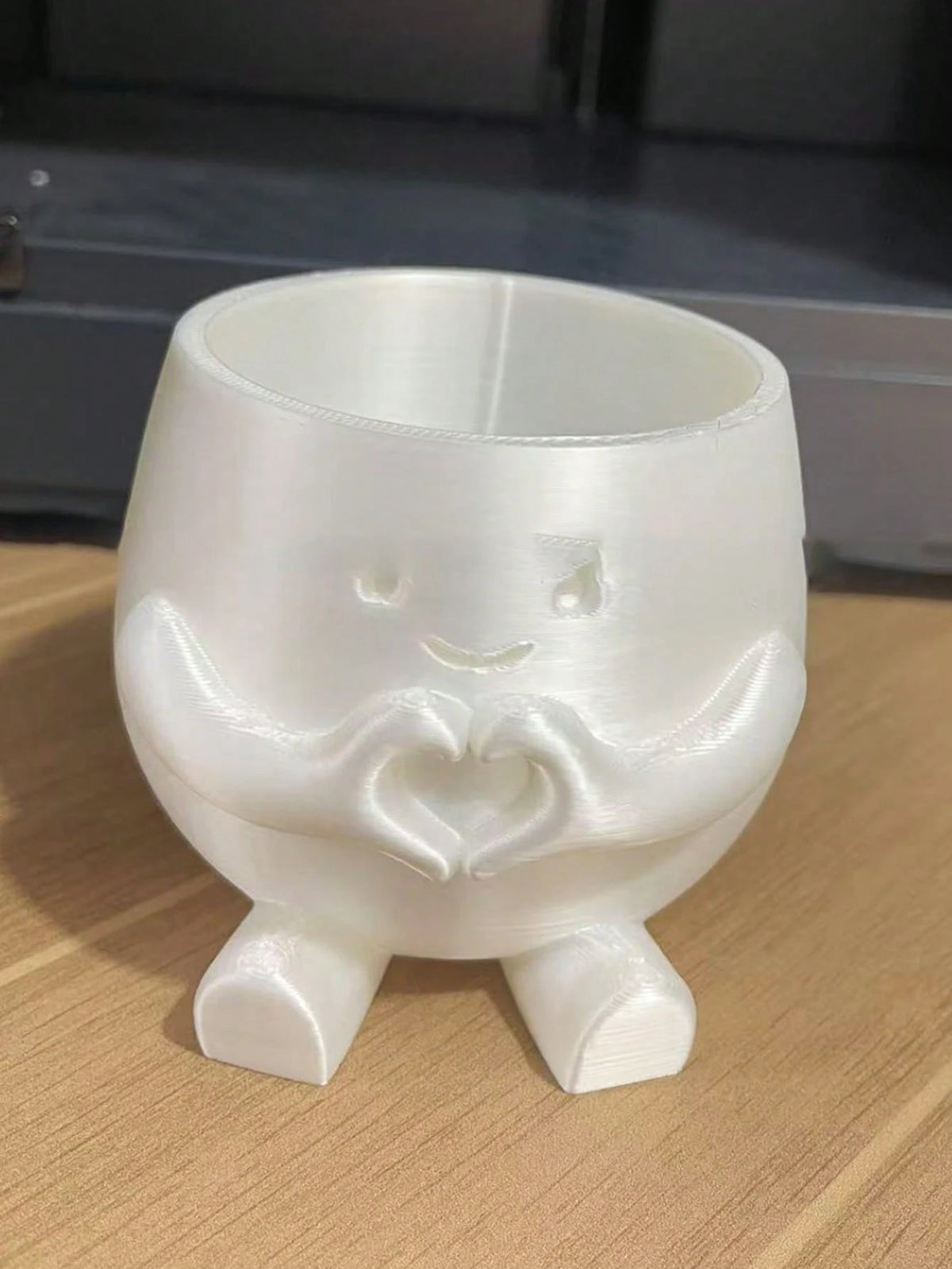 1pc Cute Lucky 3D Printed Flower Pot, Succulent And Pothos Planter, Home Office Cafe Bar Desktop Art Decor, Aesthetic Room Decoration, Holiday Gift