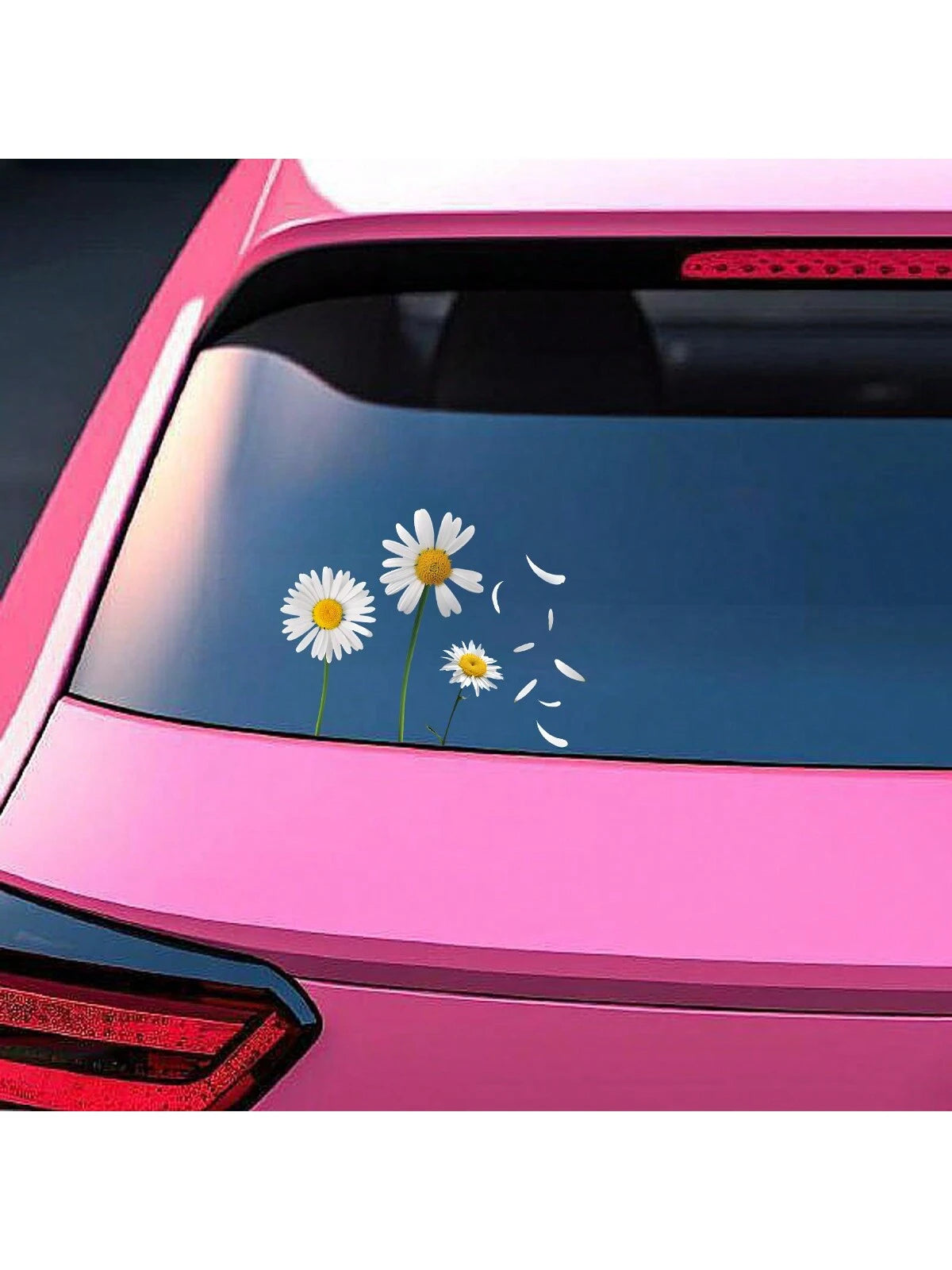 1pc Daisy Flower Petal Falling Car Sticker, Suitable For Covering Scratches On Car Body, Laptop, Refrigerator, Cute And Fun Daisy Decorative Sticker, Applicable To Car, Motorcycle, Car Window, Car Doo