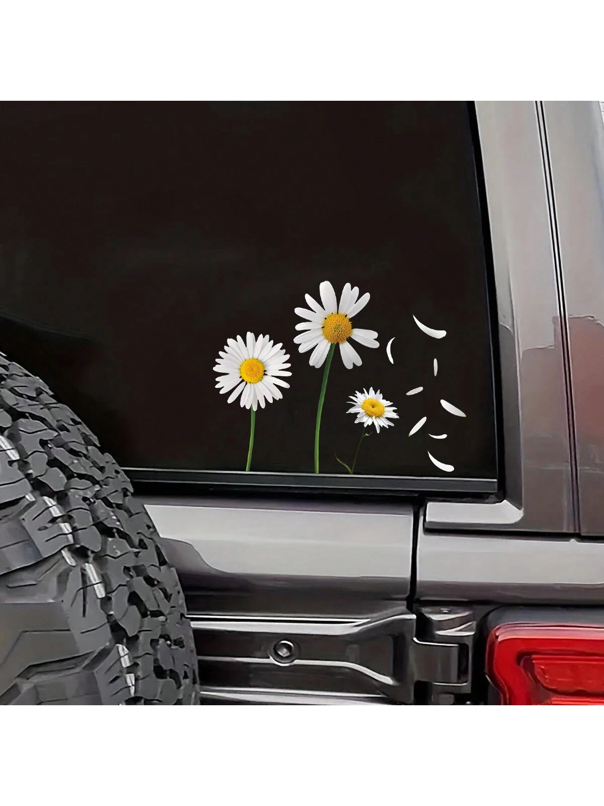1pc Daisy Flower Petal Falling Car Sticker, Suitable For Covering Scratches On Car Body, Laptop, Refrigerator, Cute And Fun Daisy Decorative Sticker, Applicable To Car, Motorcycle, Car Window, Car Doo