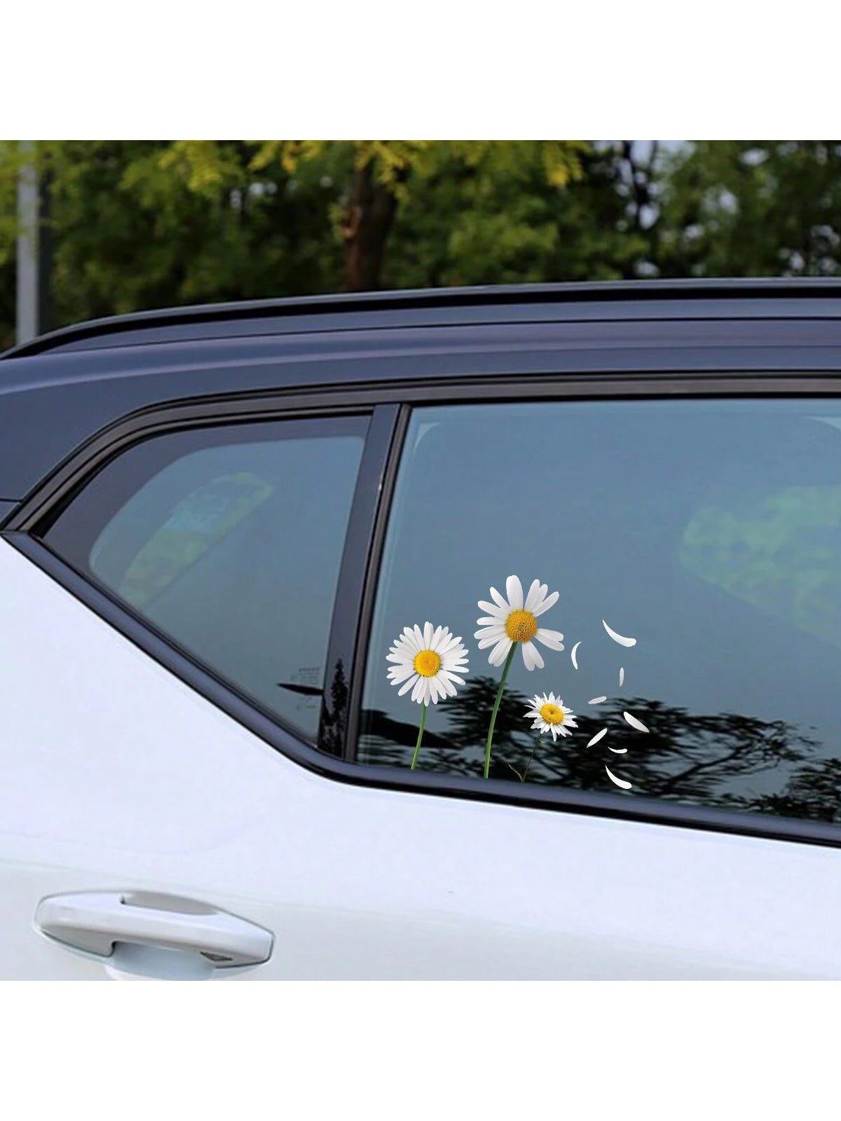 1pc Daisy Flower Petal Falling Car Sticker, Suitable For Covering Scratches On Car Body, Laptop, Refrigerator, Cute And Fun Daisy Decorative Sticker, Applicable To Car, Motorcycle, Car Window, Car Doo