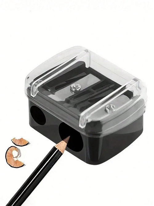 1pc Dual Hole Pencil Sharpener For Eyeliner, Eyebrow Pencil And Cosmetic Pencils, Mini Portable Multifunctional Pencil Sharpener,Makeup,Cheap,Room Decor,Vanity,Travel,Bedroom,Makeup Accessories,Cheap