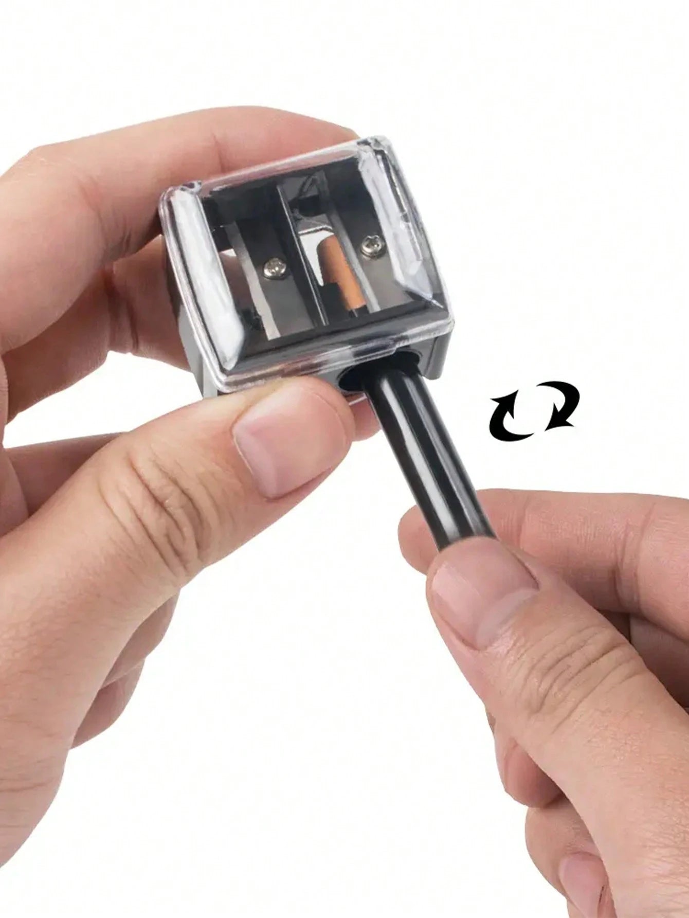 1pc Dual Hole Pencil Sharpener For Eyeliner, Eyebrow Pencil And Cosmetic Pencils, Mini Portable Multifunctional Pencil Sharpener,Makeup,Cheap,Room Decor,Vanity,Travel,Bedroom,Makeup Accessories,Cheap