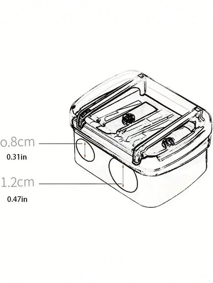 1pc Dual Hole Pencil Sharpener For Eyeliner, Eyebrow Pencil And Cosmetic Pencils, Mini Portable Multifunctional Pencil Sharpener,Makeup,Cheap,Room Decor,Vanity,Travel,Bedroom,Makeup Accessories,Cheap