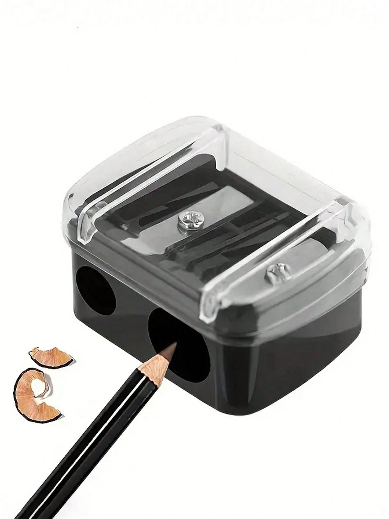 1pc Dual Hole Pencil Sharpener For Eyeliner, Eyebrow Pencil And Cosmetic Pencils, Mini Portable Multifunctional Pencil Sharpener,Makeup,Cheap,Room Decor,Vanity,Travel,Bedroom,Makeup Accessories,Cheap