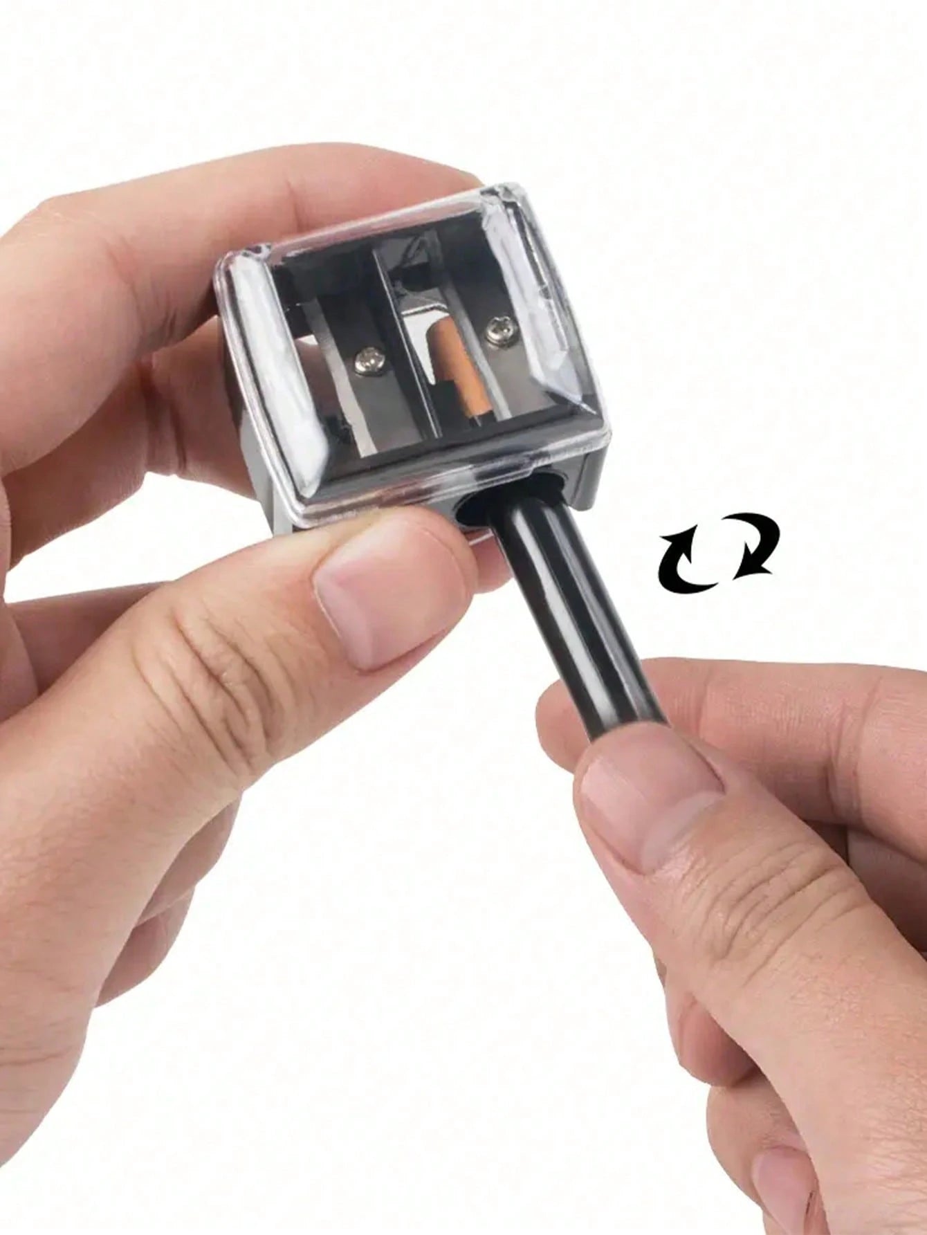 1pc Dual Hole Pencil Sharpener For Eyeliner, Eyebrow Pencil And Cosmetic Pencils, Mini Portable Multifunctional Pencil Sharpener,Makeup,Cheap,Room Decor,Vanity,Travel,Bedroom,Makeup Accessories,Cheap