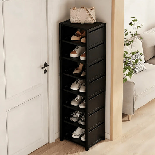 1pc Dustproof Multi-Layer Shoe Rack Cabinet,Non Woven Fabric And Plastic Materials,Shoe Organizer Storage For Small Household, Indoor Dormitory Rental And Entrydoorway, Easy Assembly, Space-Saving,C