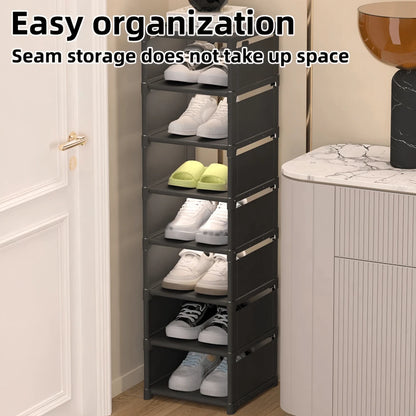1pc Dustproof Multi-Layer Shoe Rack Cabinet,Non Woven Fabric And Plastic Materials,Shoe Organizer Storage For Small Household, Indoor Dormitory Rental And Entrydoorway, Easy Assembly, Space-Saving,C