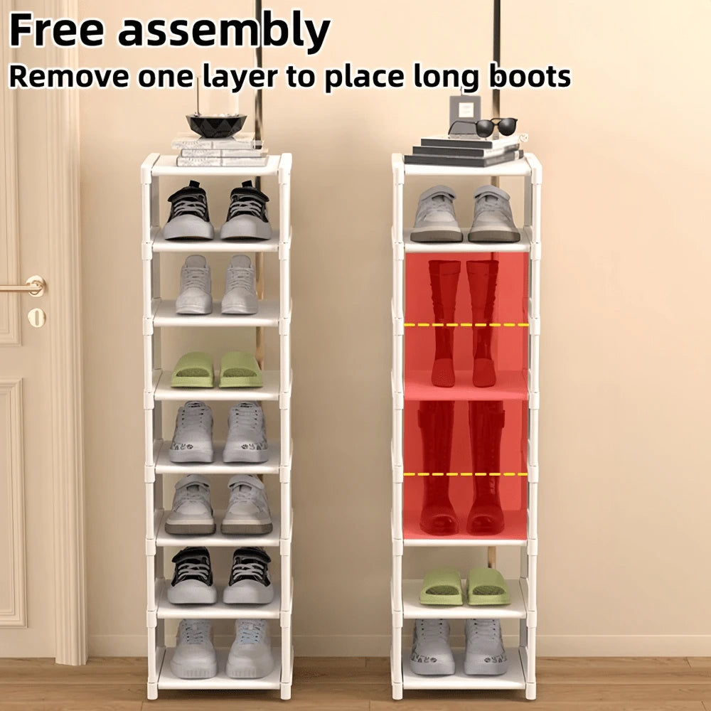 1pc Dustproof Multi-Layer Shoe Rack Cabinet,Non Woven Fabric And Plastic Materials,Shoe Organizer Storage For Small Household, Indoor Dormitory Rental And Entrydoorway, Easy Assembly, Space-Saving,C