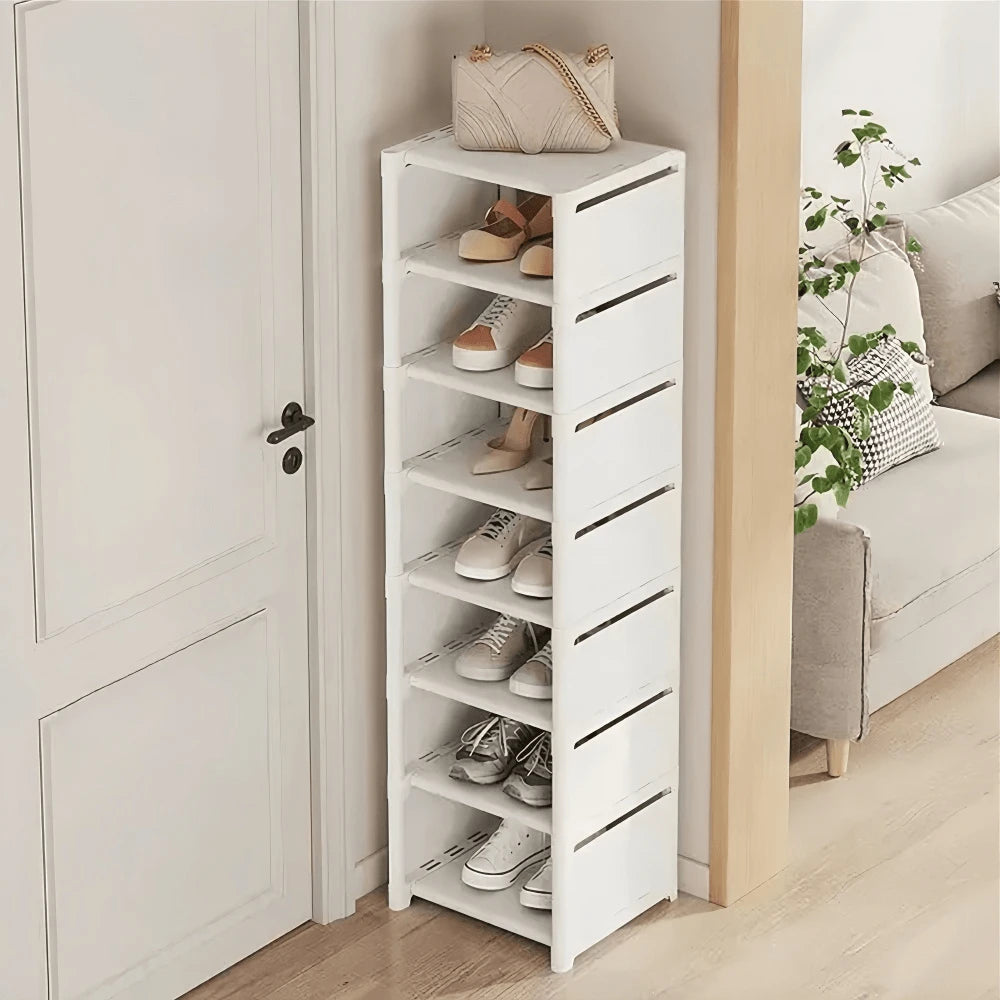 1pc Dustproof Multi-Layer Shoe Rack Cabinet,Non Woven Fabric And Plastic Materials,Shoe Organizer Storage For Small Household, Indoor Dormitory Rental And Entrydoorway, Easy Assembly, Space-Saving,C