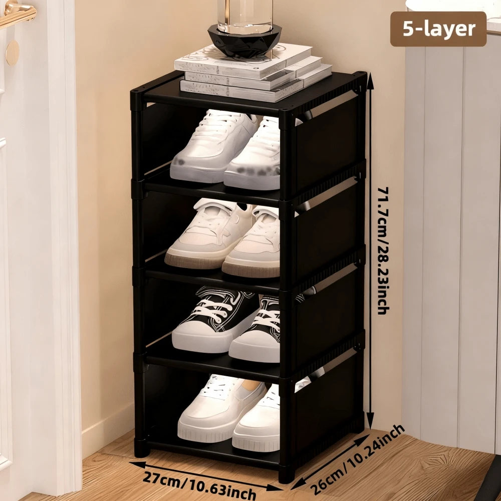 1pc Dustproof Multi-Layer Shoe Rack Cabinet,Non Woven Fabric And Plastic Materials,Shoe Organizer Storage For Small Household, Indoor Dormitory Rental And Entrydoorway, Easy Assembly, Space-Saving,C