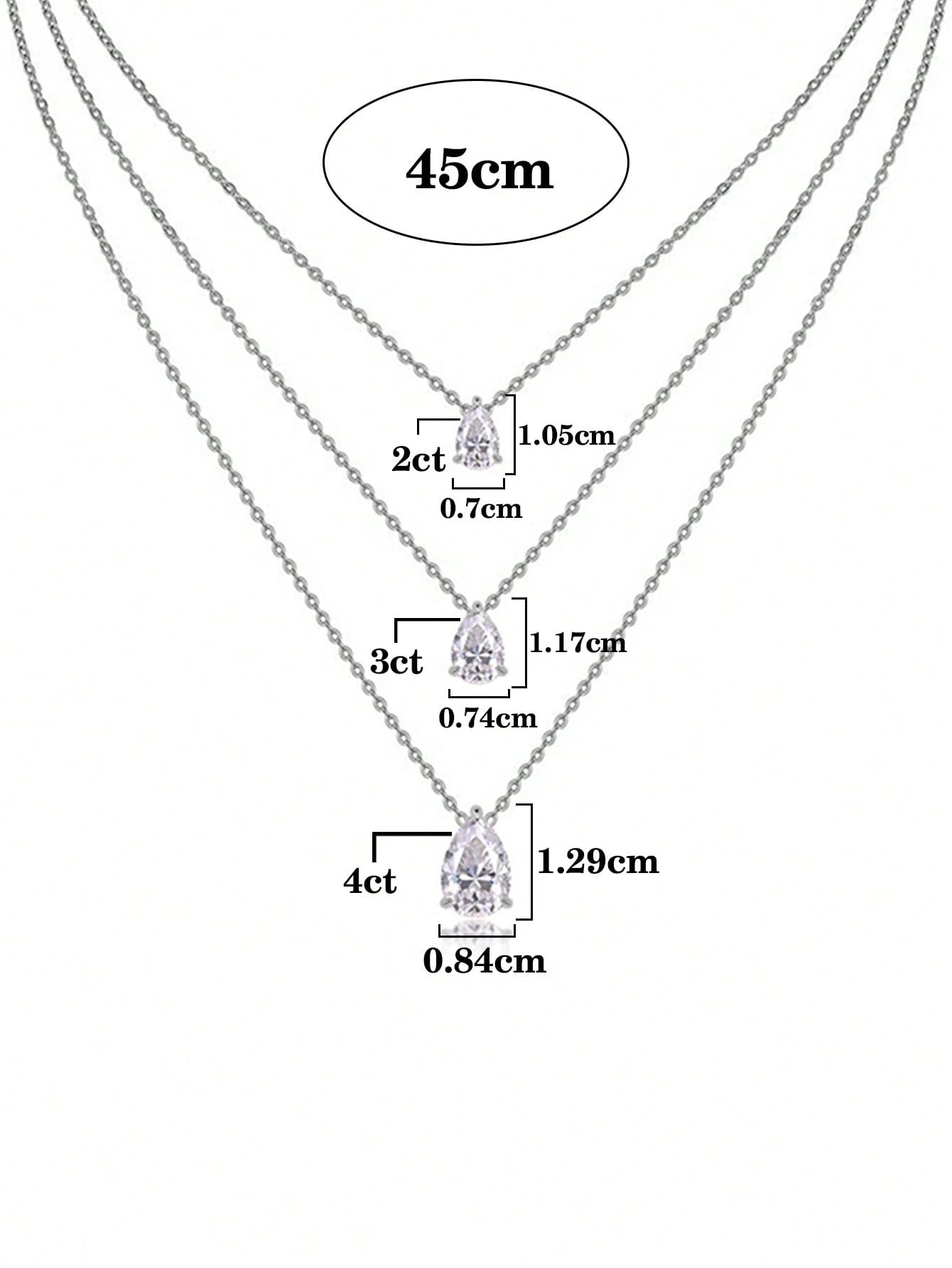 1pc Elegant 925 Silver 2-4 Carat Pear-Cut Moissanite Pendant Necklace, Suitable For Women's Daily Commute, Party, Vacation, Wedding, Valentine's Day, Mother's Day, Bridesmaid Gift, Shiny Jewelry Gift