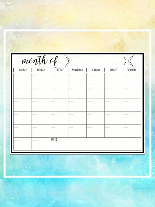 1pc Erasable Magnetic Refrigerator Calendar Whiteboard, Suitable For Monthly Planner, Kitchen Chore List, To-Do List, School Supplies, Back To School, No Residue, White Surface, Easy To Clean, Reusabl