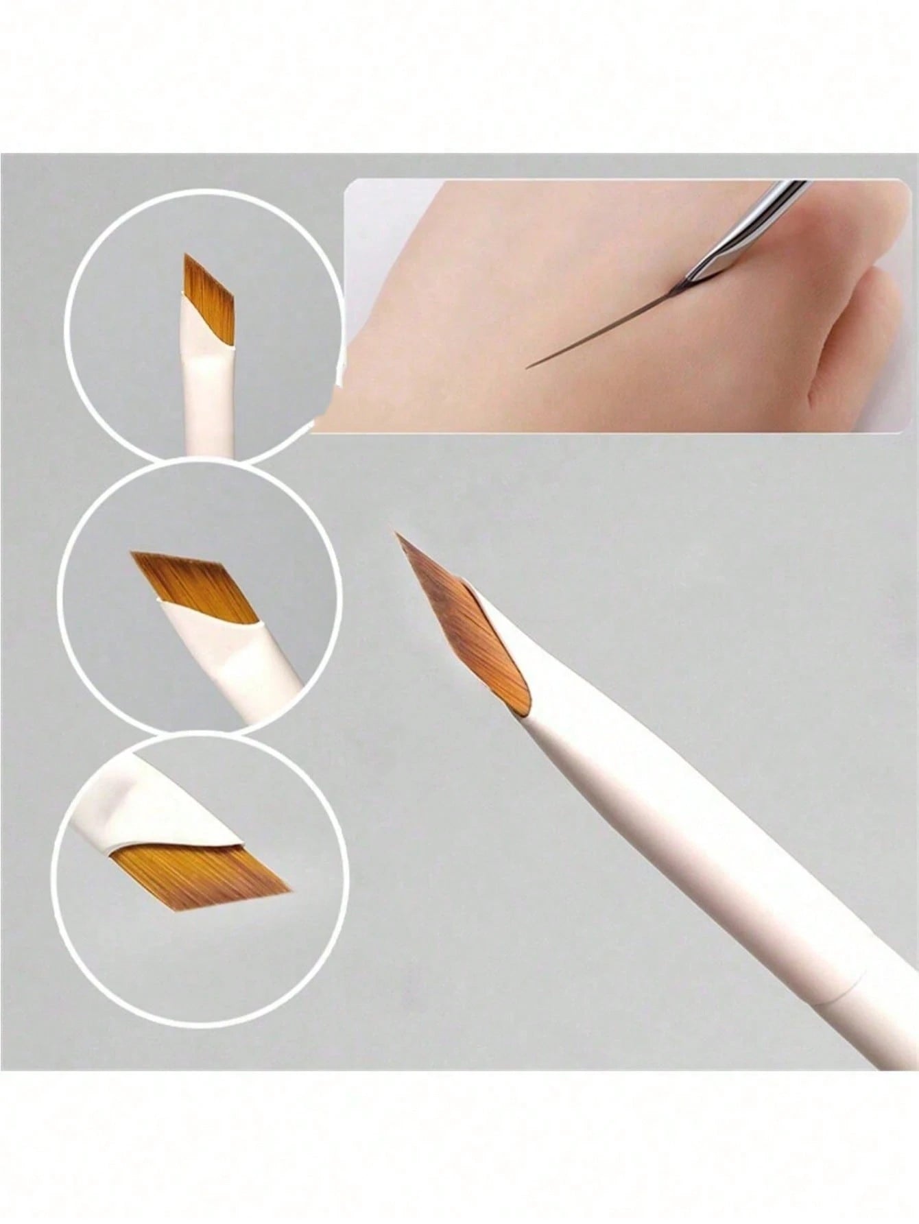 1pc Eyeliner Brush With Ultra-Fine Angled Tip, Flat Angled Brow Brush, Precision Detail Brush, Suitable For Eye And Under-Eye Makeup,Eyebrow Brush,Eyeshadow Brush,Spoolie,Spoolie Brush,Giveaways
