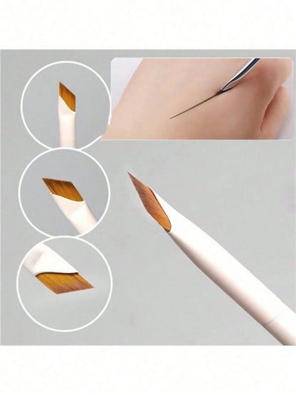 1pc Eyeliner Brush With Ultra-Fine Angled Tip, Flat Angled Brow Brush, Precision Detail Brush, Suitable For Eye And Under-Eye Makeup,Eyebrow Brush,Eyeshadow Brush,Spoolie,Spoolie Brush,Giveaways