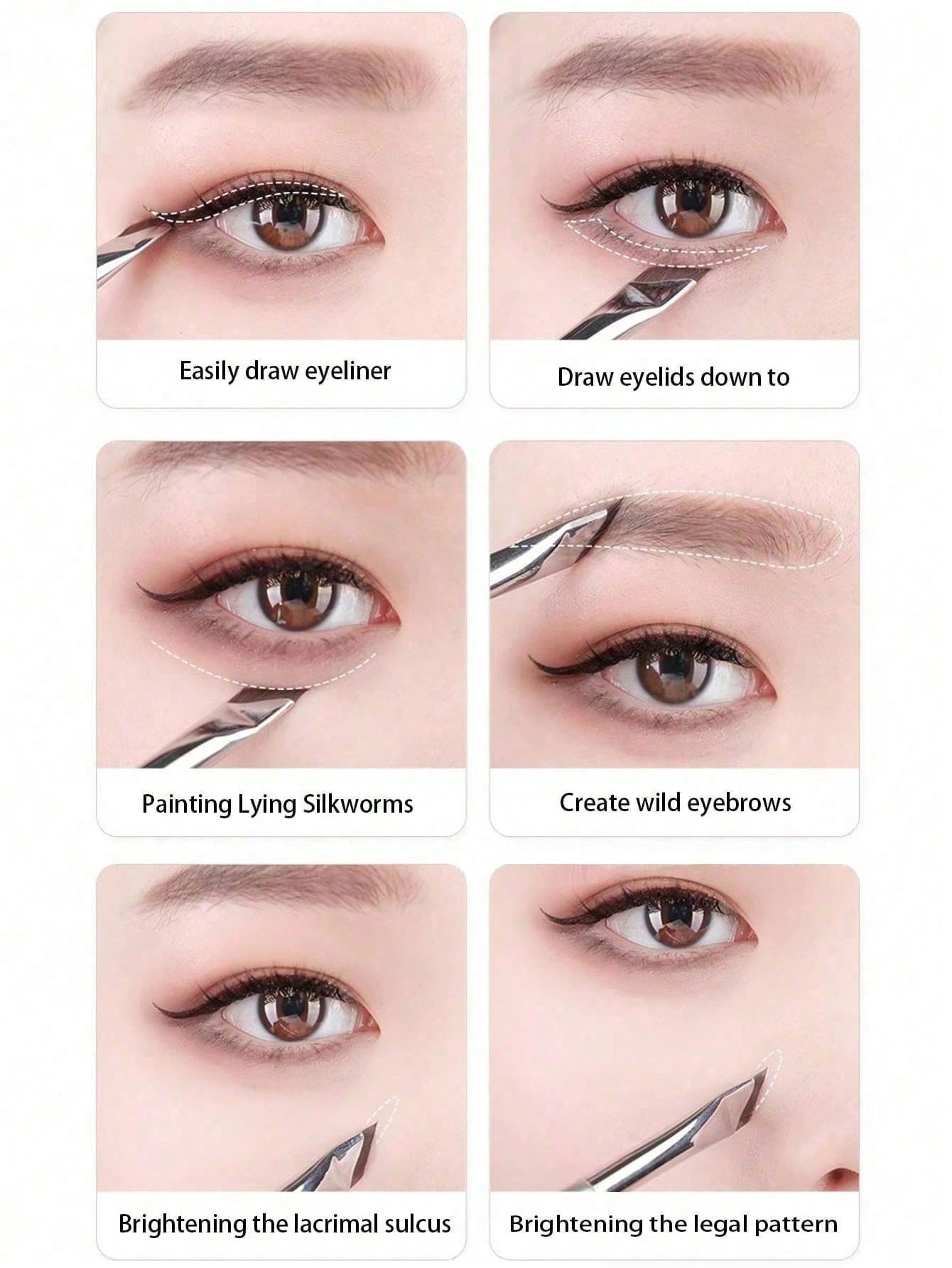1pc Eyeliner Brush With Ultra-Fine Angled Tip, Flat Angled Brow Brush, Precision Detail Brush, Suitable For Eye And Under-Eye Makeup,Eyebrow Brush,Eyeshadow Brush,Spoolie,Spoolie Brush,Giveaways
