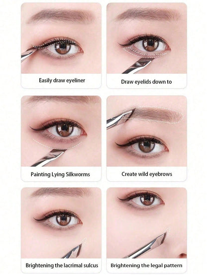 1pc Eyeliner Brush With Ultra-Fine Angled Tip, Flat Angled Brow Brush, Precision Detail Brush, Suitable For Eye And Under-Eye Makeup,Eyebrow Brush,Eyeshadow Brush,Spoolie,Spoolie Brush,Giveaways