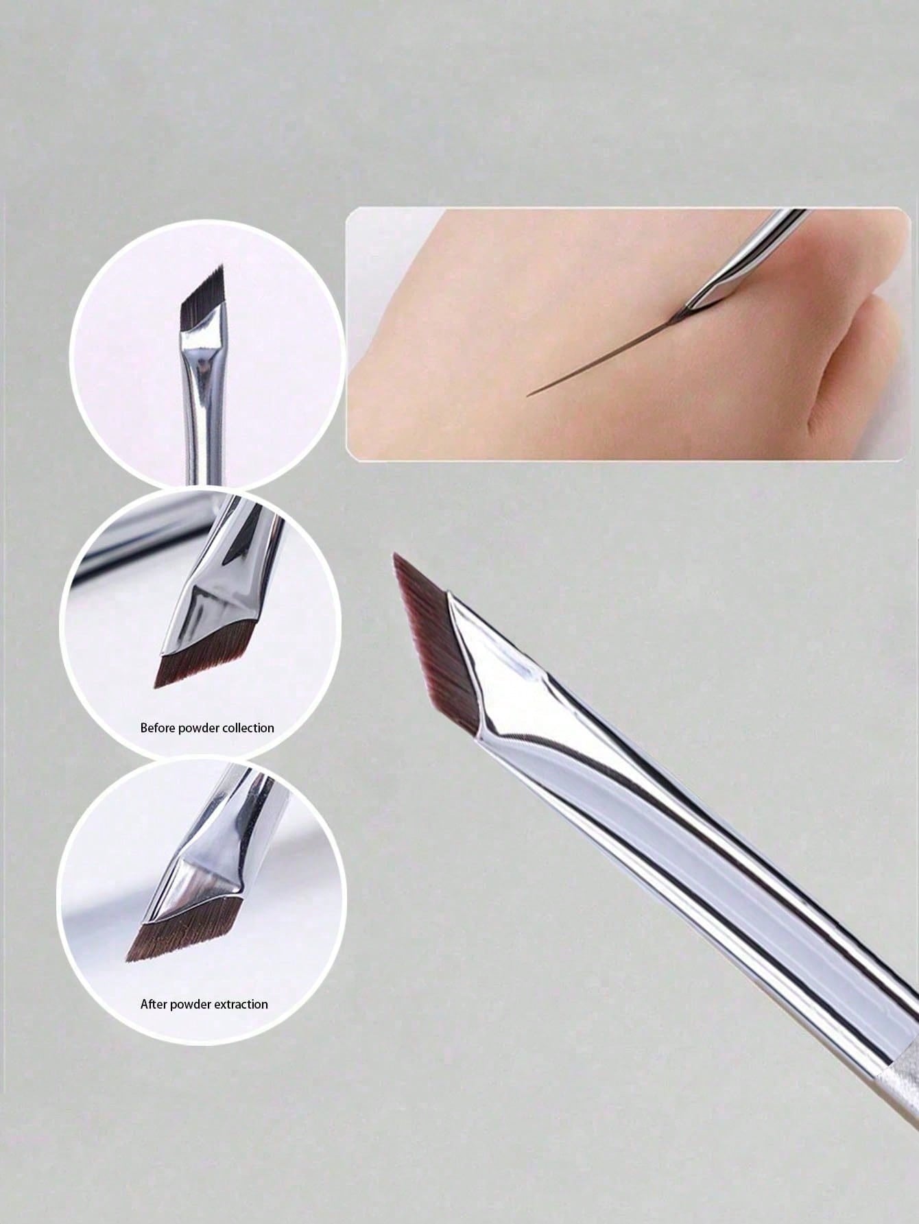1pc Eyeliner Brush With Ultra-Fine Angled Tip, Flat Angled Brow Brush, Precision Detail Brush, Suitable For Eye And Under-Eye Makeup,Eyebrow Brush,Eyeshadow Brush,Spoolie,Spoolie Brush,Giveaways