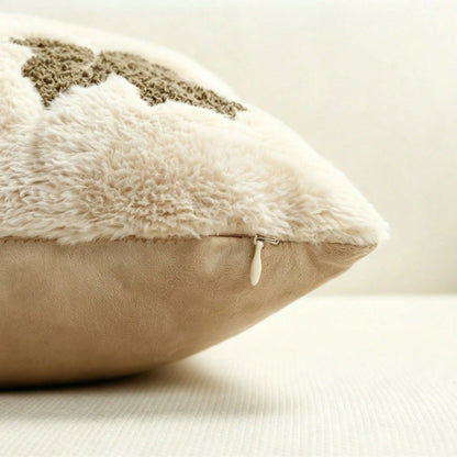 1pc Fall Pillow Covers Fall Maple Leafs Decorations Autumn Pumpkin Throw Pillow Cases Soft Plush Faux Fur Wool Couch Cushion Case For Chair Sofa Living Room Home Decor