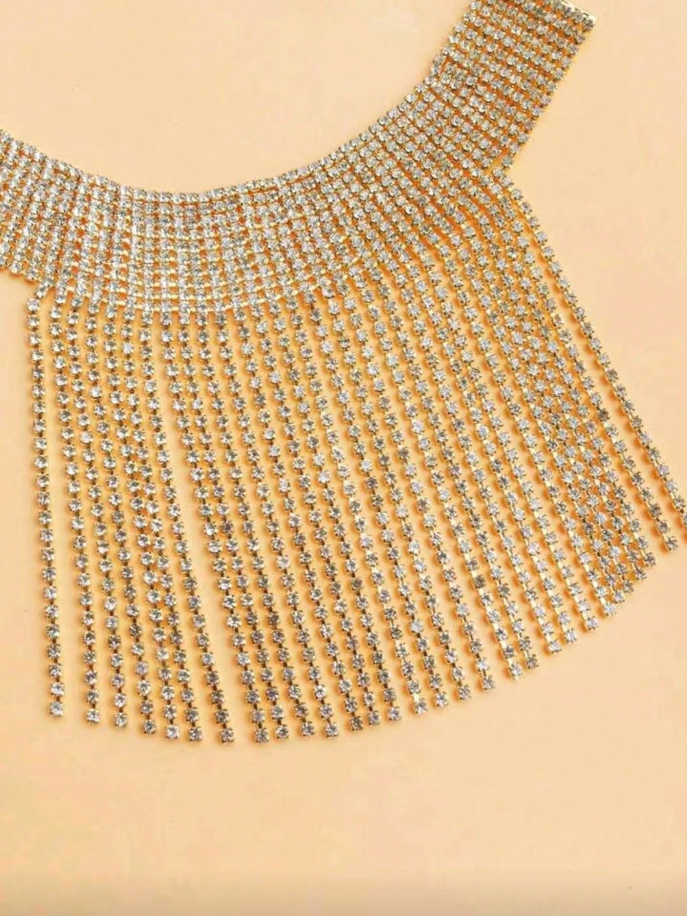 1pc Fashionable Elegant Rhinestone Gold Tassel Anklet, Shiny Crystal Pendant Women's Party Wedding Beach Foot Jewelry